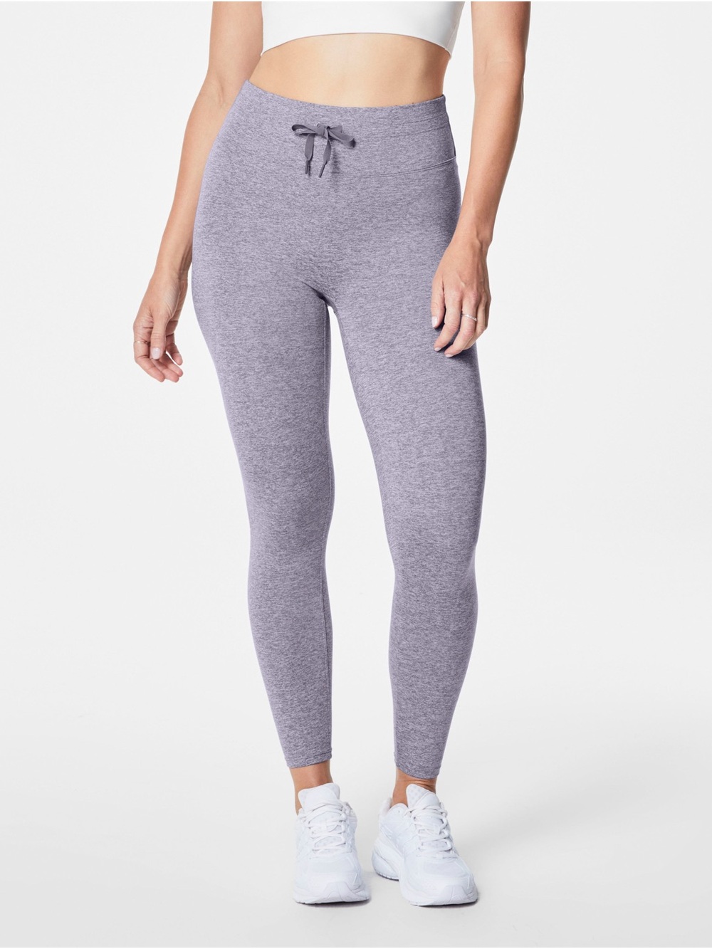 NWT SPANX High-Rise Heathered Lavender Leggings with Drawcord